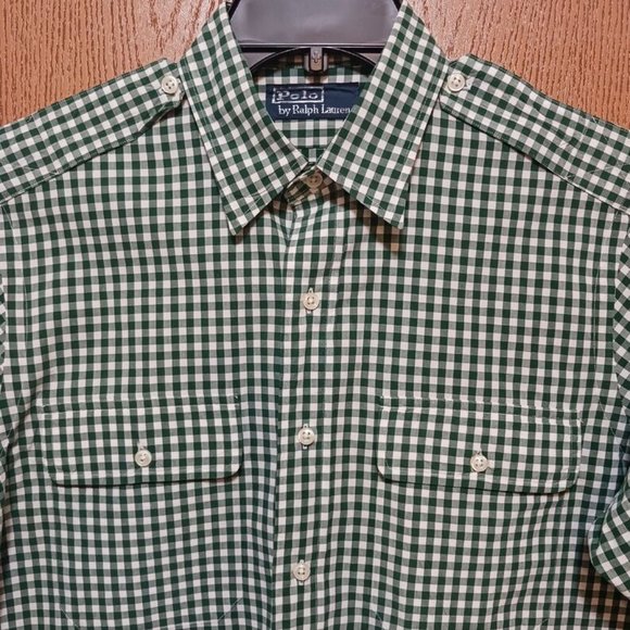 Polo (Ralph Lauren Shirt)-(Green -Plaid)-(Size M)-(Pre-owned)-$30.00 - Picture 2 of 4